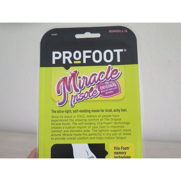 ProFoot #22047 Women's Sz 6-10 Ultra-Light/Self-Molding Miracle Insole - Picture 3 of 5